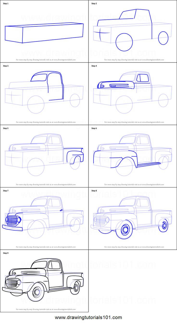 Comment dessiner Un camion vintage