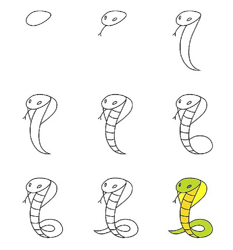 Un cobra facile dessin