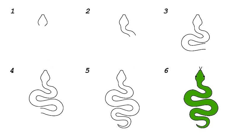 Un serpent facile dessin
