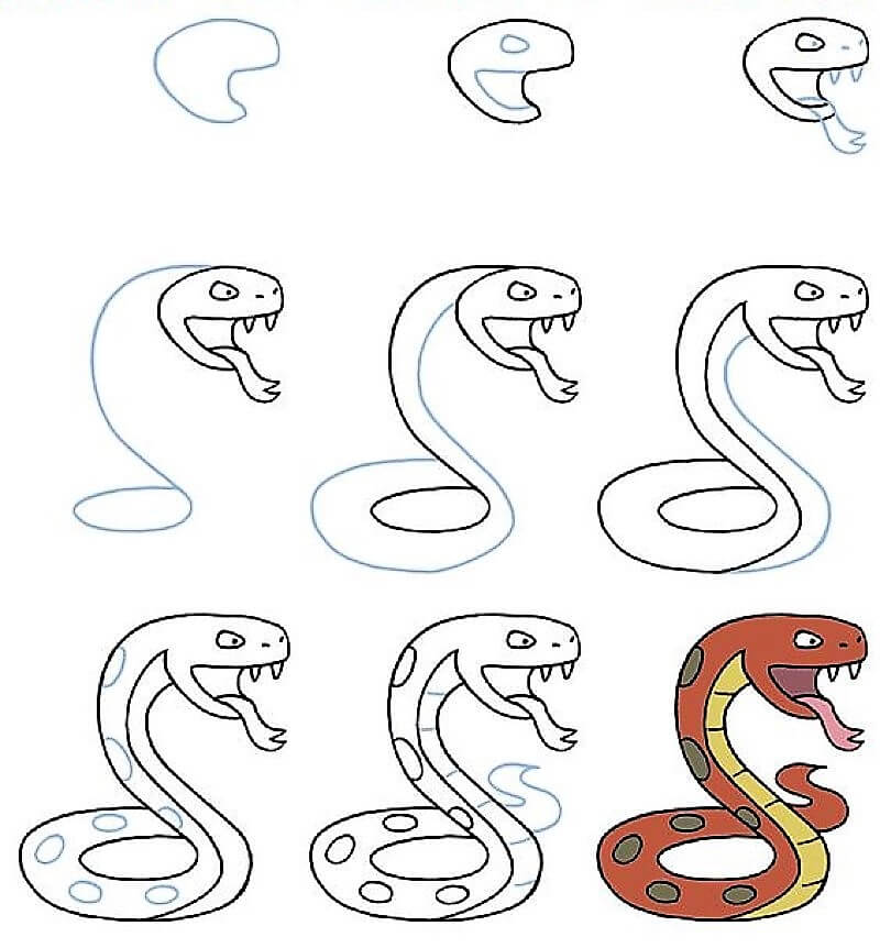 Un serpent venimeux dessin