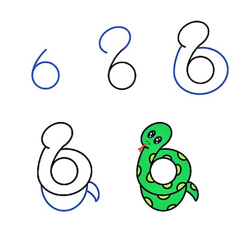 Un serpent vert dessin