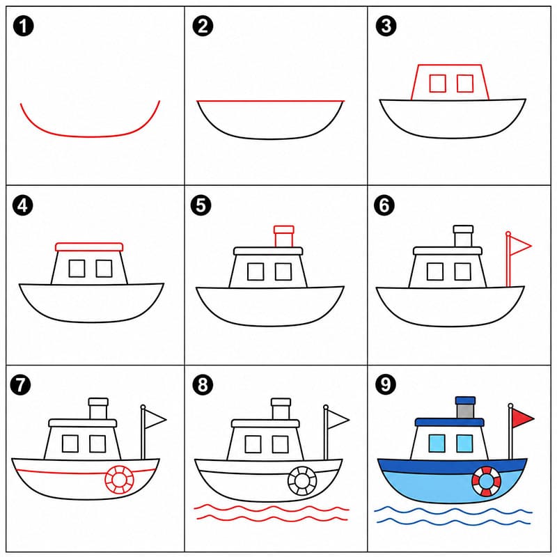 Bateau simple dessin