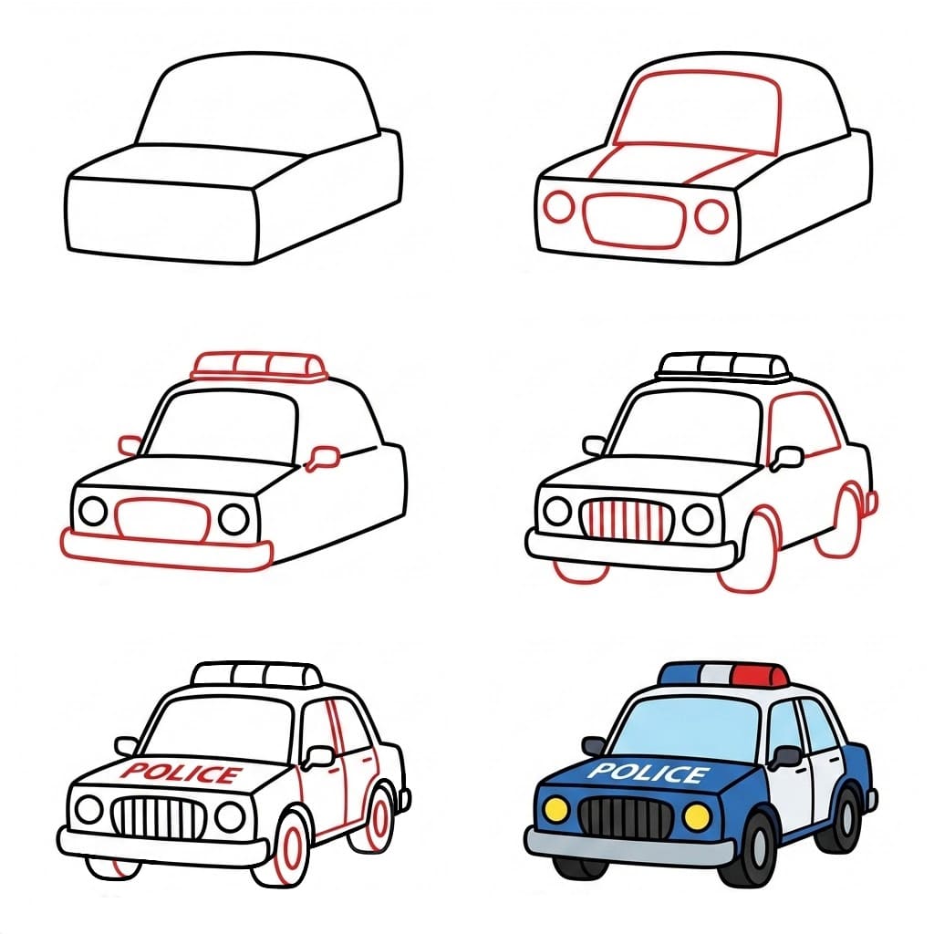 Belle voiture de police dessin