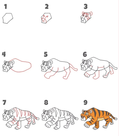 Idée de tigre 4 dessin