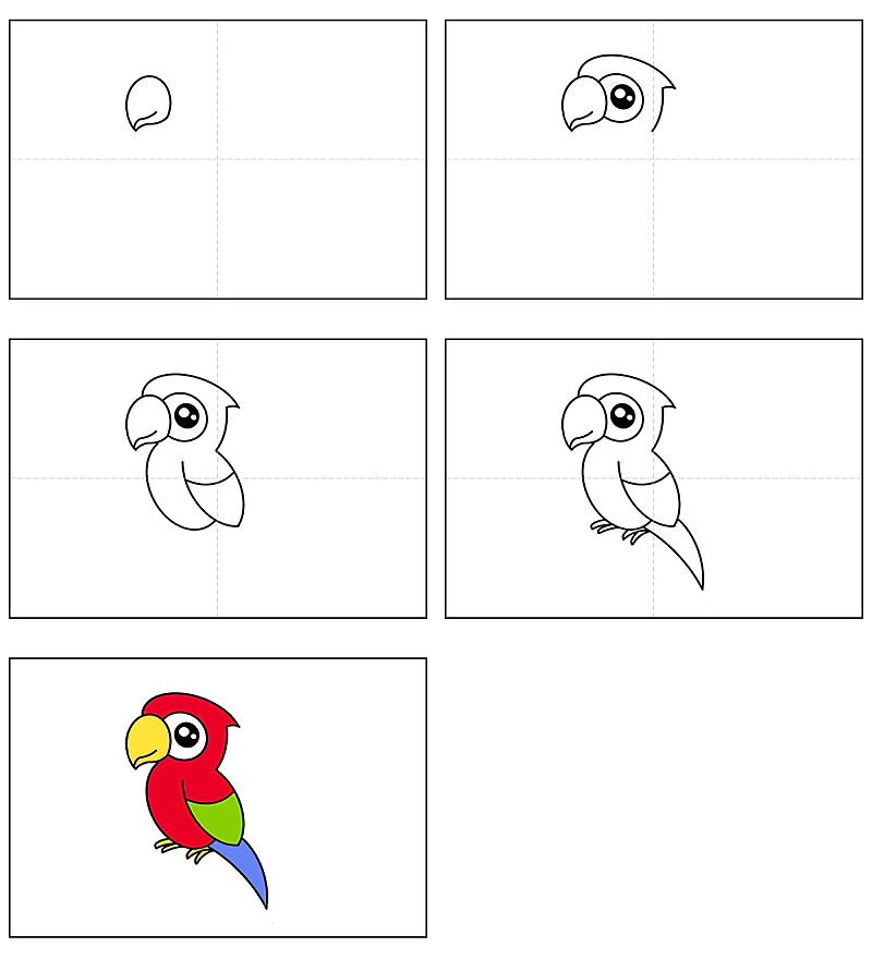Idée perroquet 12 dessin
