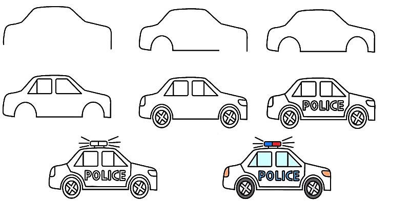 Idées de voitures de police 5 dessin