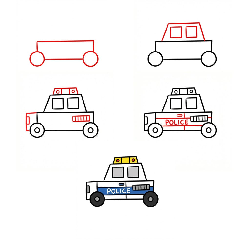 Petite voiture de police dessin