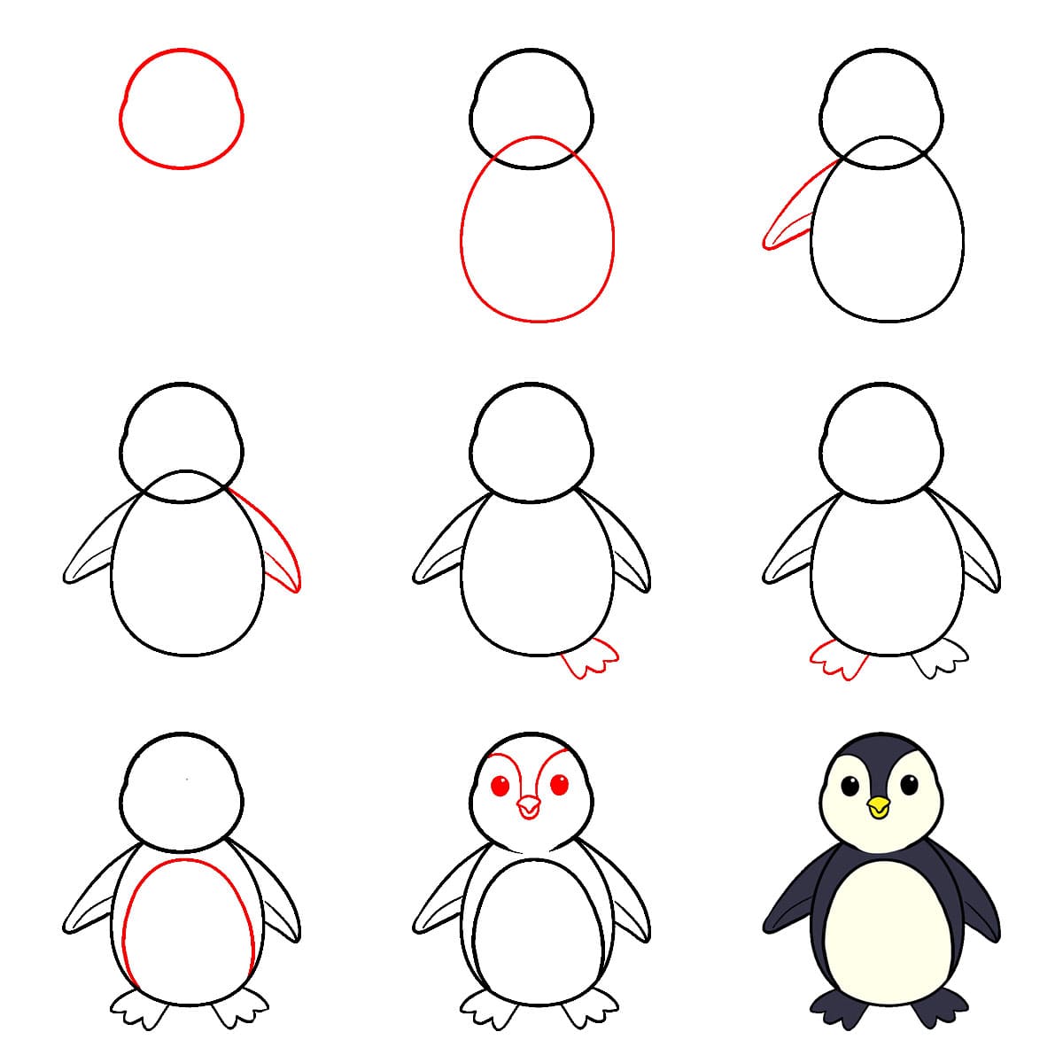 Pingouin debout dessin
