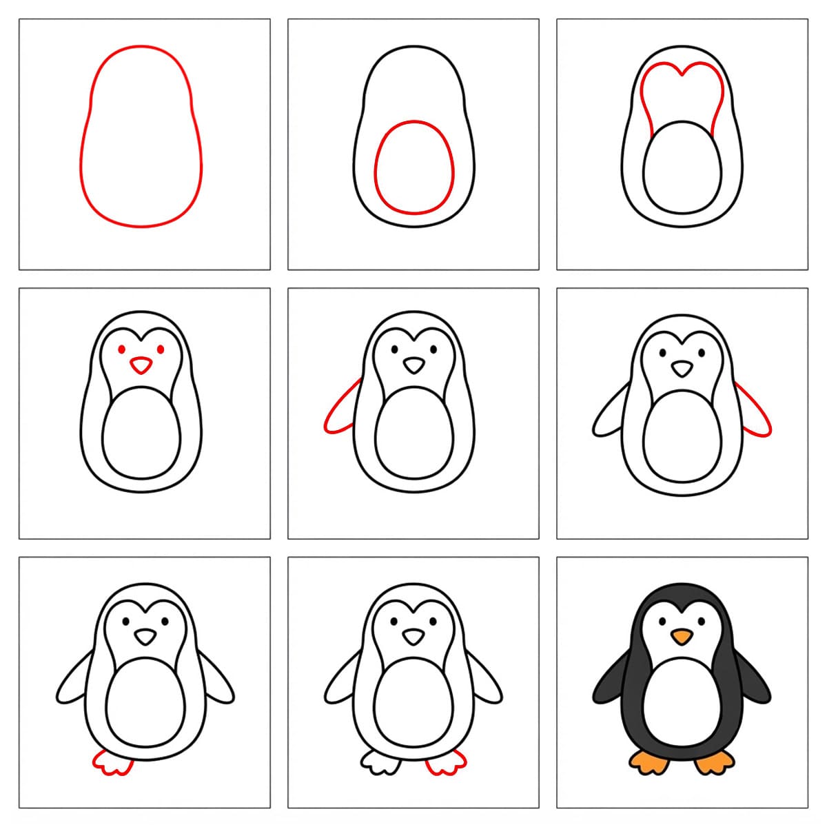 Pingouin facile dessin