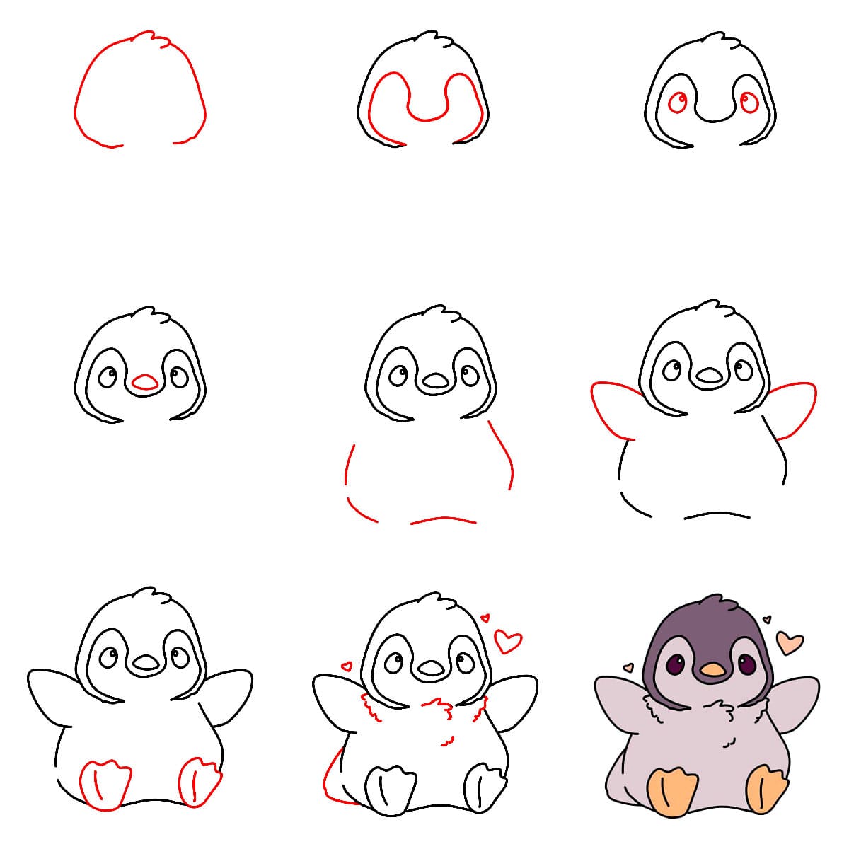 Pingouin très mignon dessin