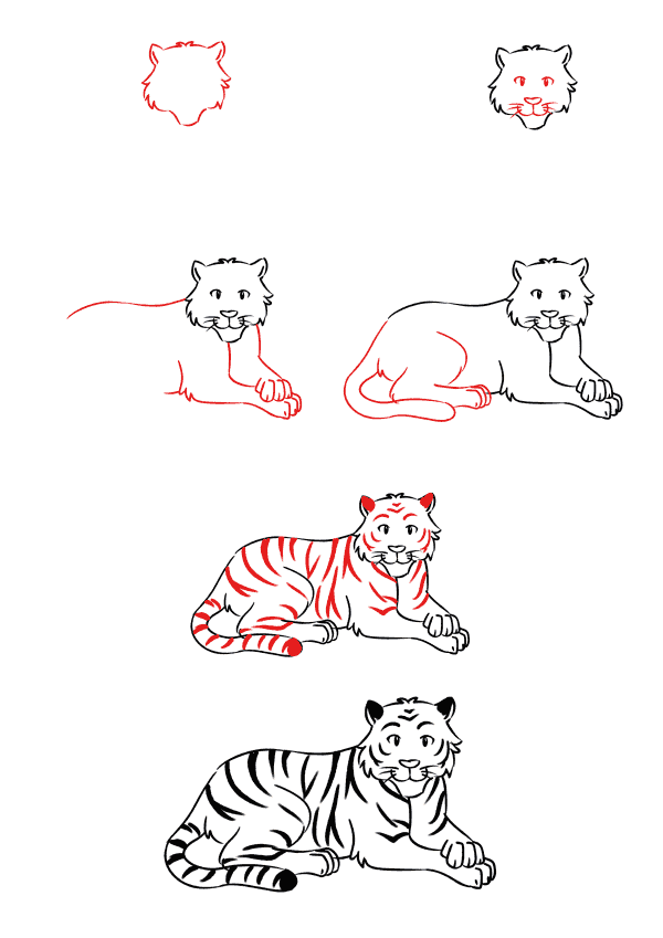 Tigre réaliste (1) dessin