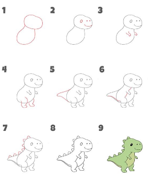 Un dinosaure mignon dessin