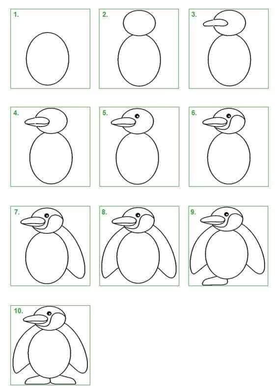 Un pingouin – Idée 9 dessin