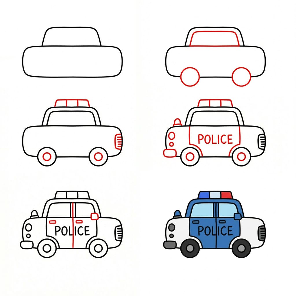 Voiture de police mignonne dessin