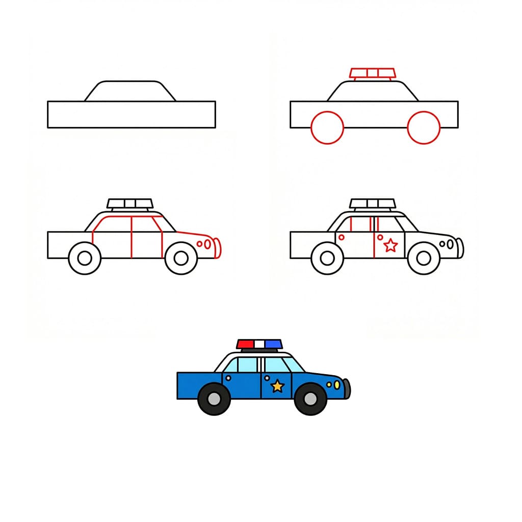 Voiture de police normale dessin