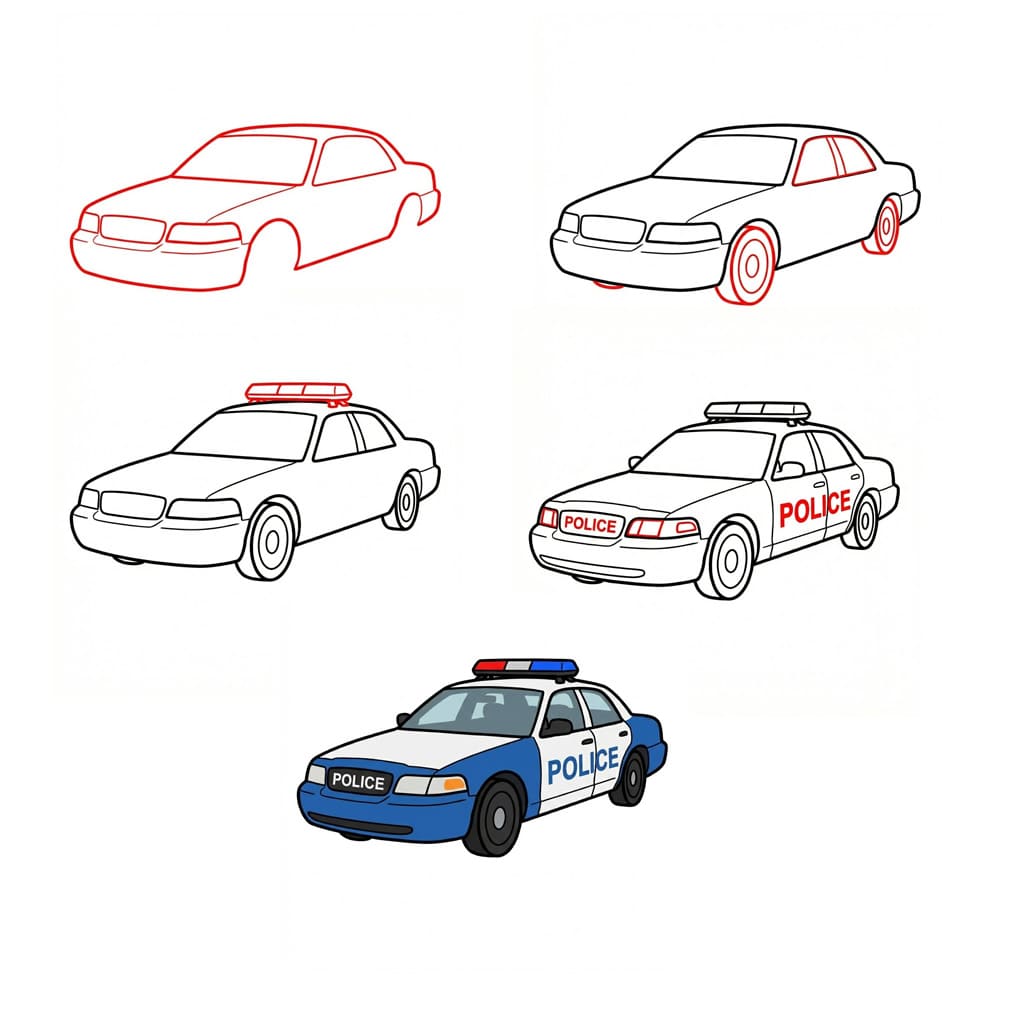 Voiture de police rapide dessin