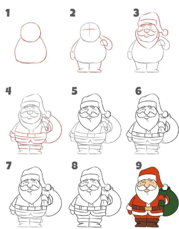 Comment dessiner Idée du Père Noël 7