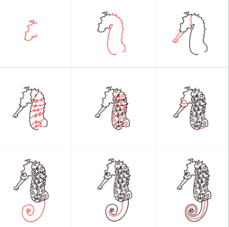 Idée hippocampe 12 dessin