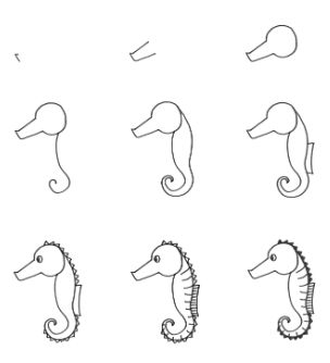 Idée hippocampe 6 dessin