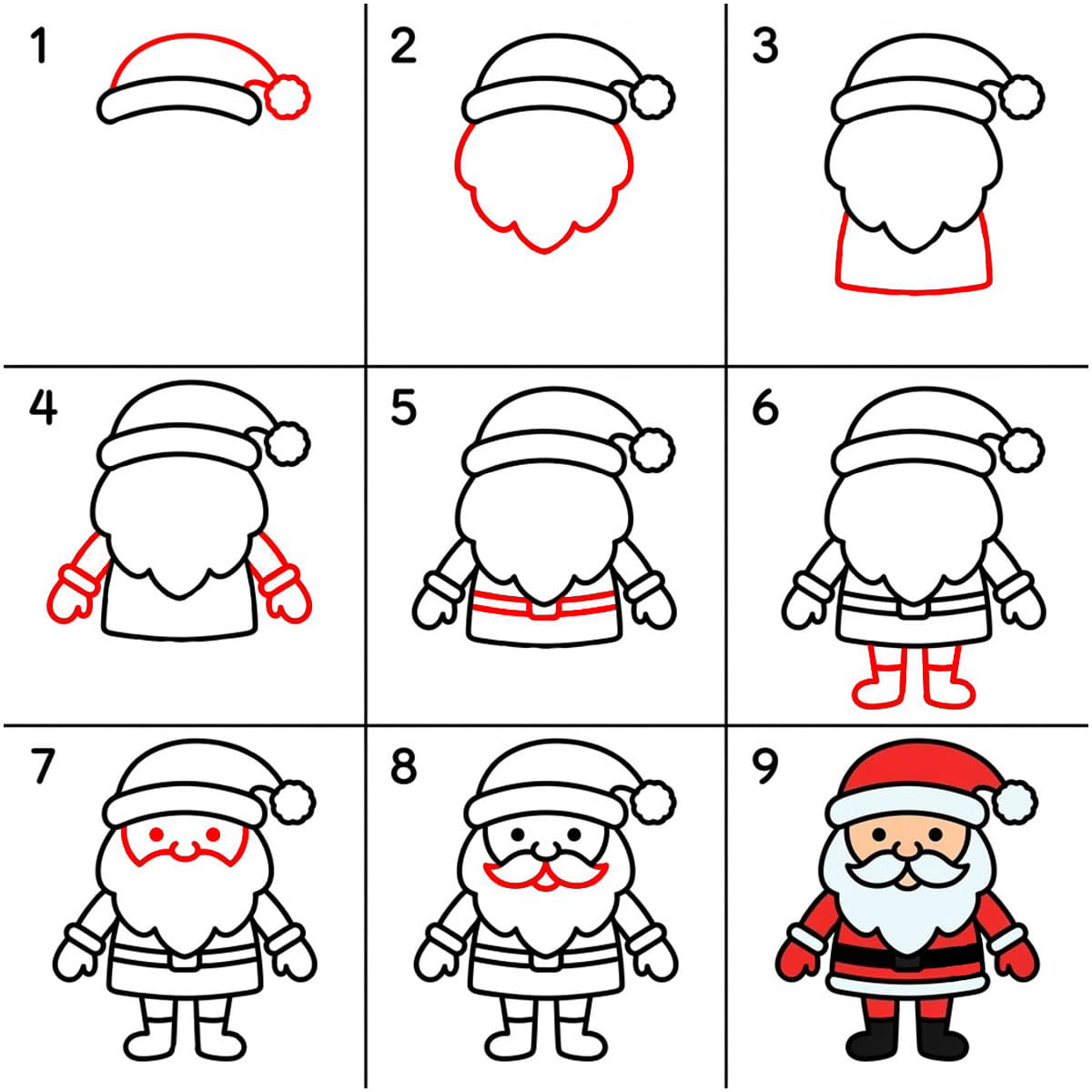 Père Noël à imprimer dessin