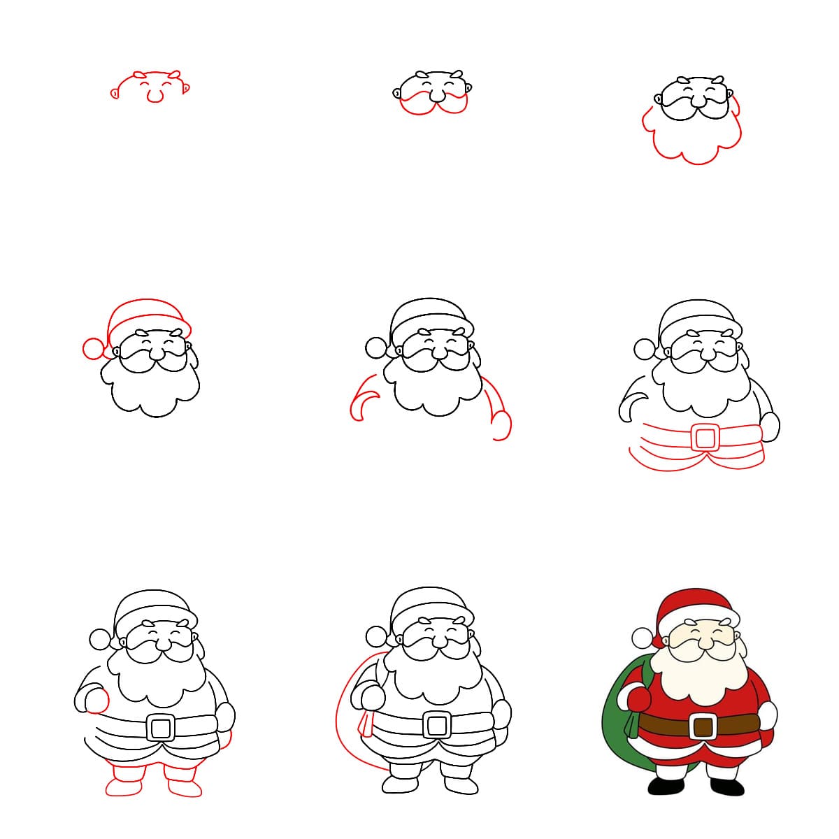 Père Noël portant un cadeau dessin