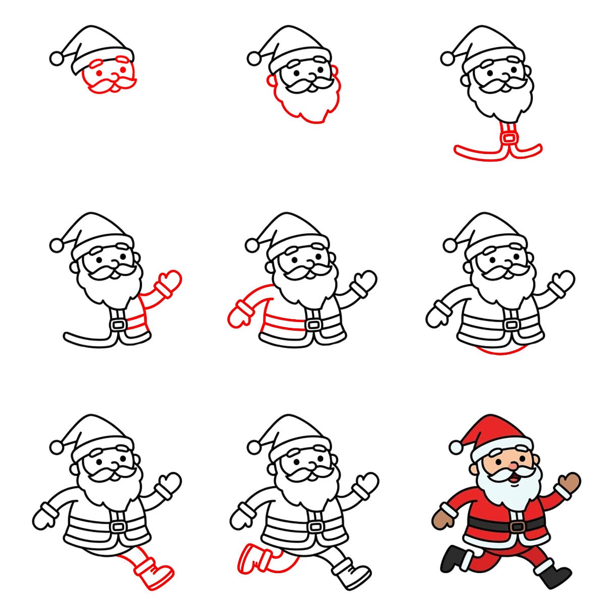 Père Noël rapide dessin