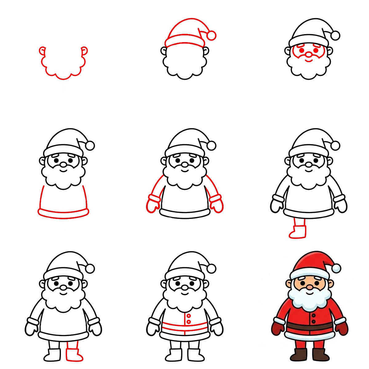 Père Noël souriant dessin