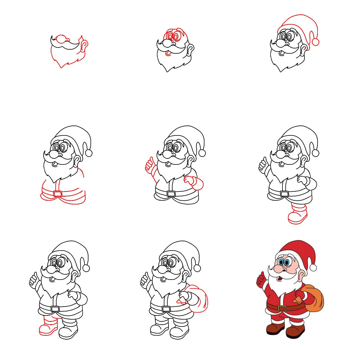 Père Noël surpris dessin