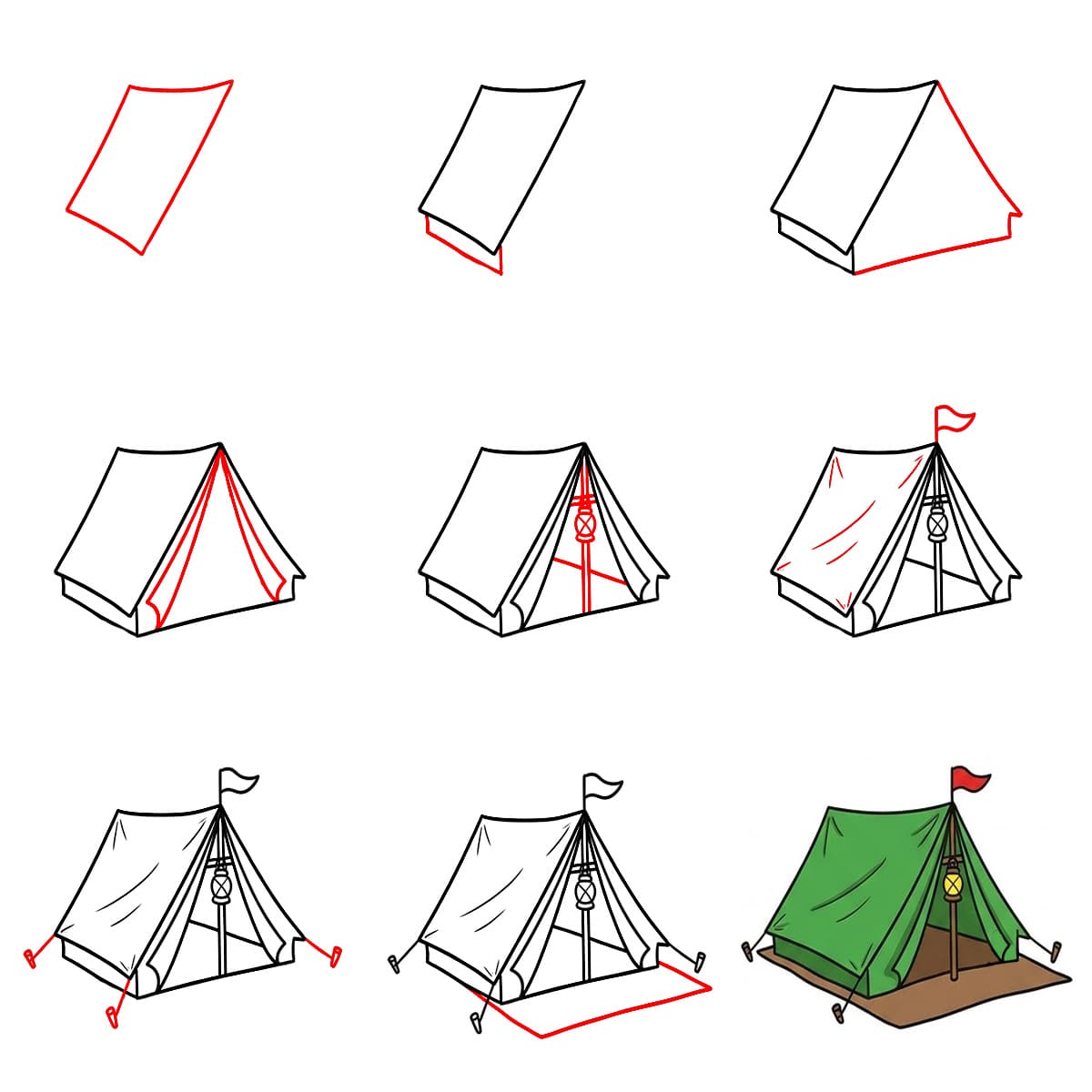Tente de camping dessin