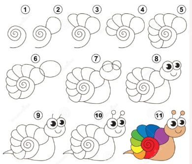 Un escargot à 7 couleurs dessin