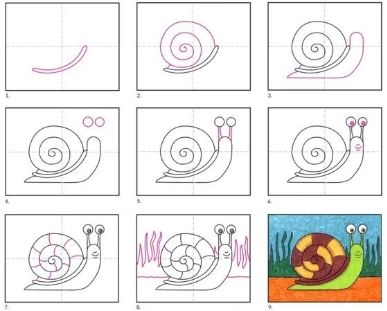 Comment dessiner Un escargot rayé