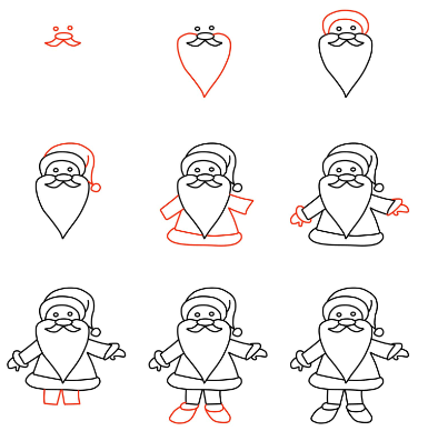 Comment dessiner Un joli Père Noël