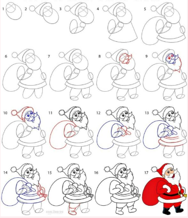 Un Père Noël détaillé dessin