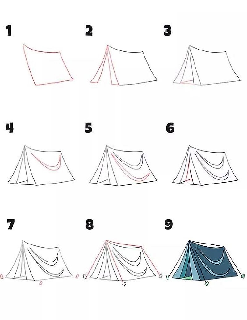 Une simple tente triangulaire dessin