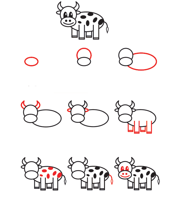 Vache pour les enfants dessin