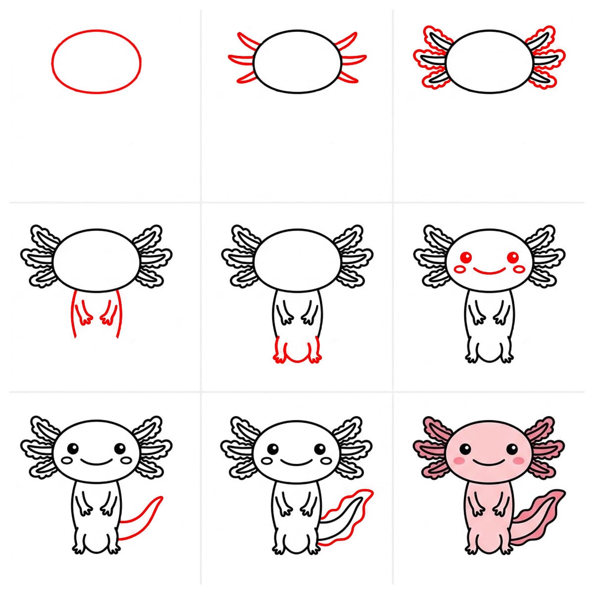 Axolotl amical dessin