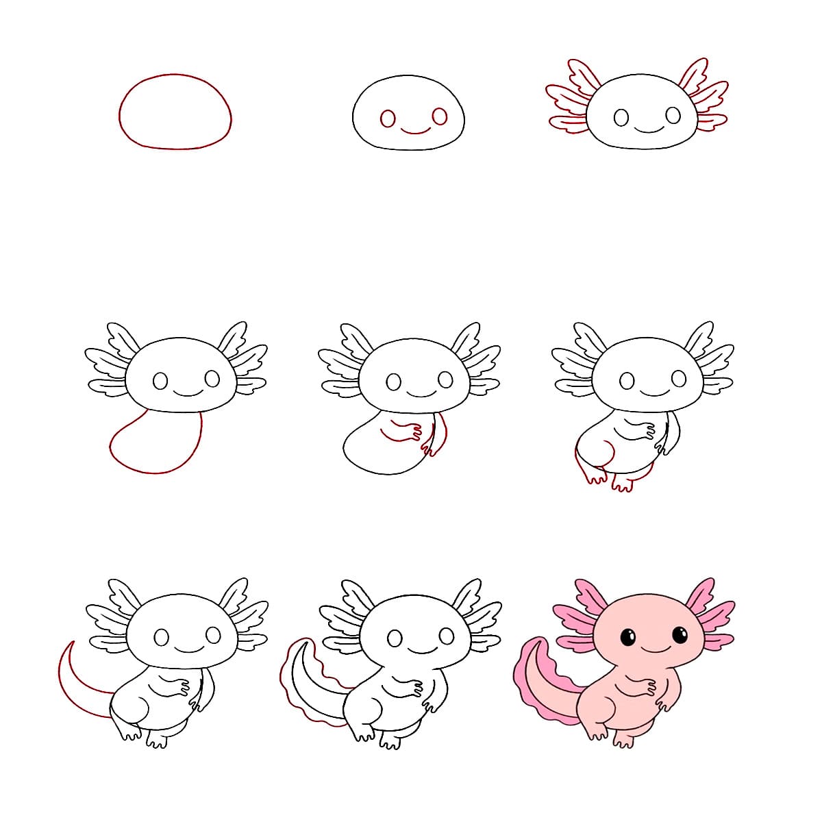 Axolotl assis dessin