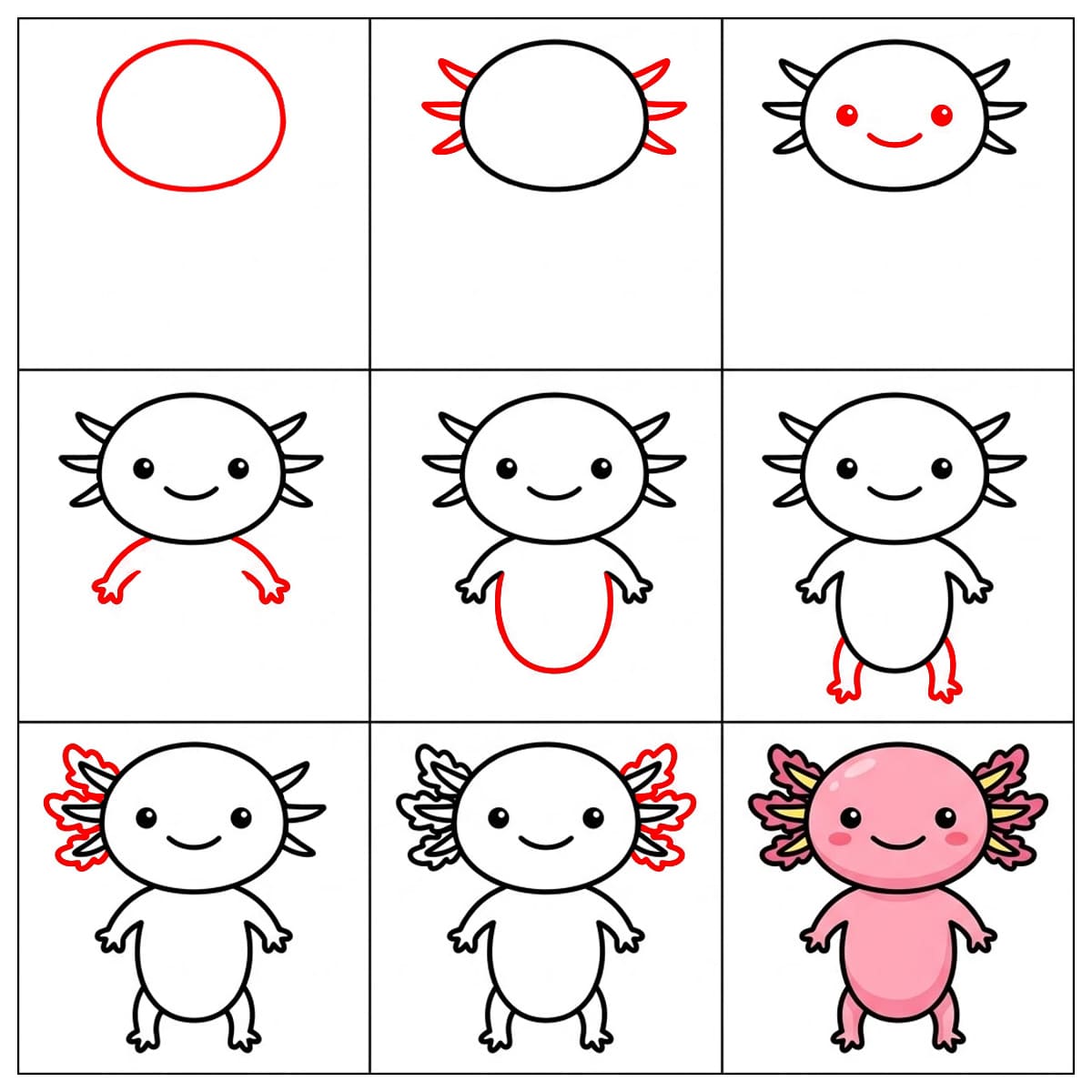 Axolotl debout dessin