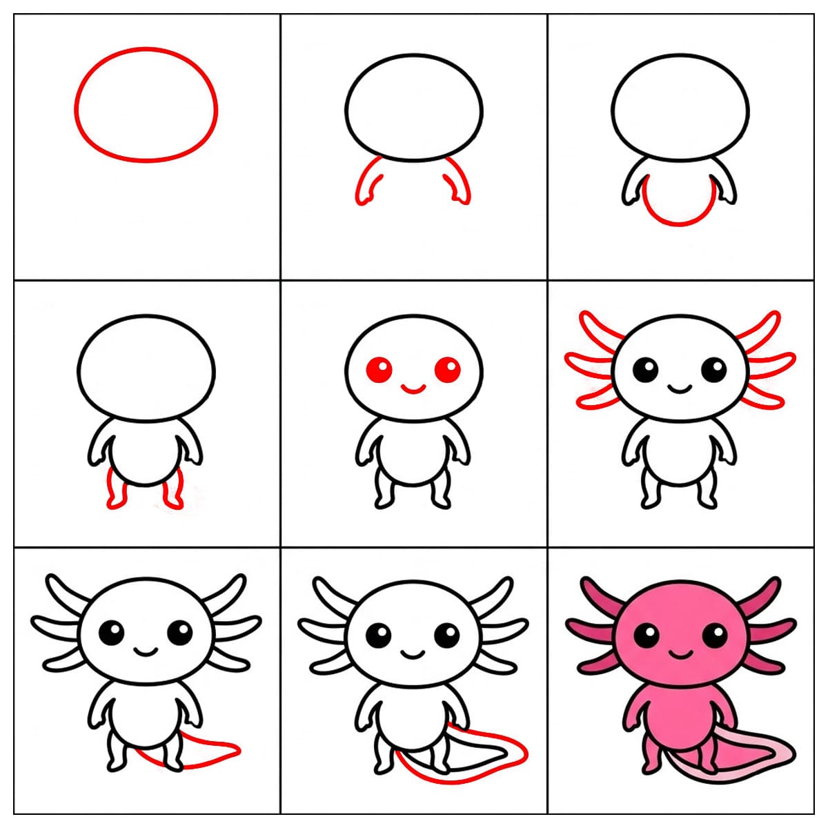 Axolotl joyeux dessin