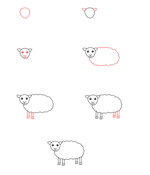 Des moutons pour les enfants dessin