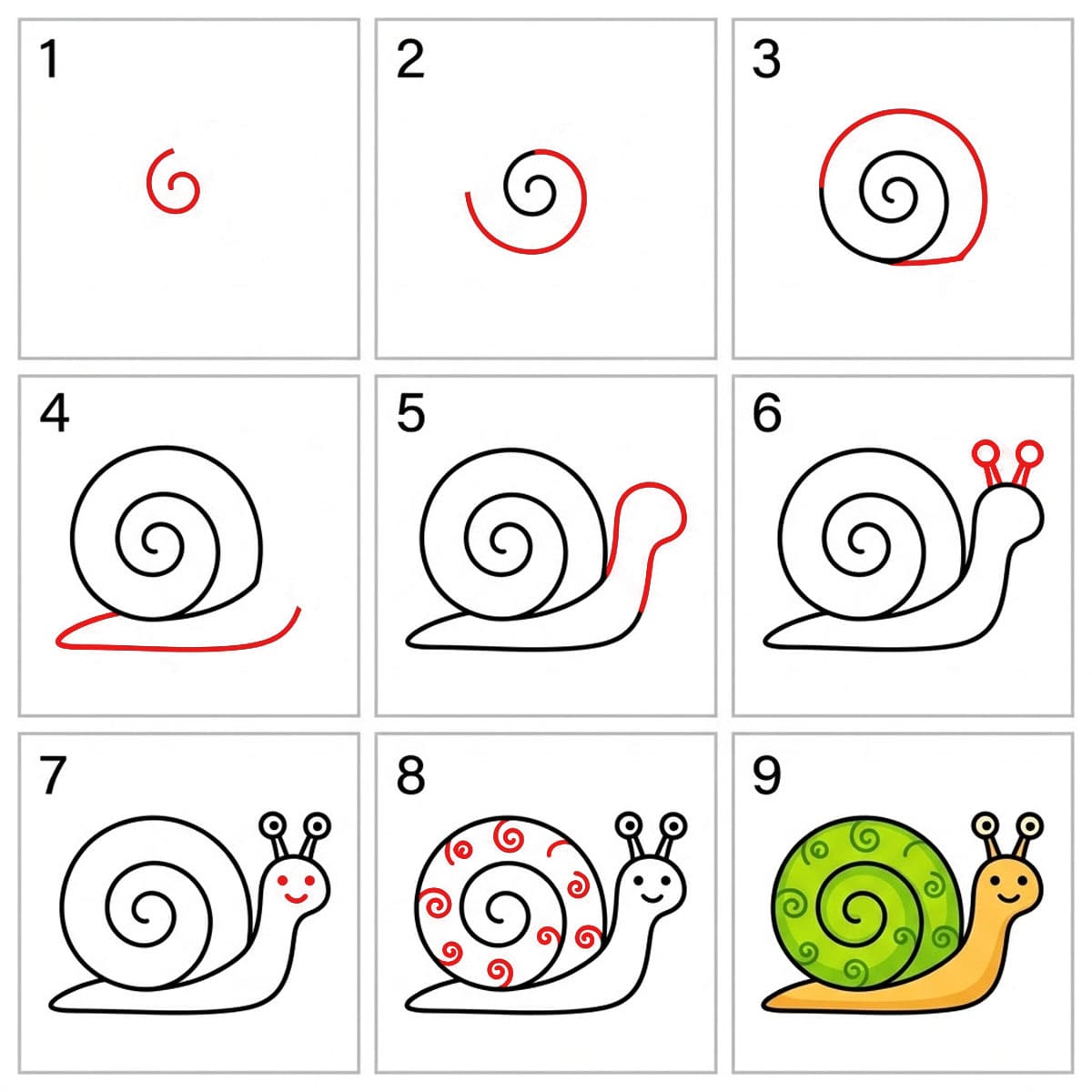 Escargot à pois dessin