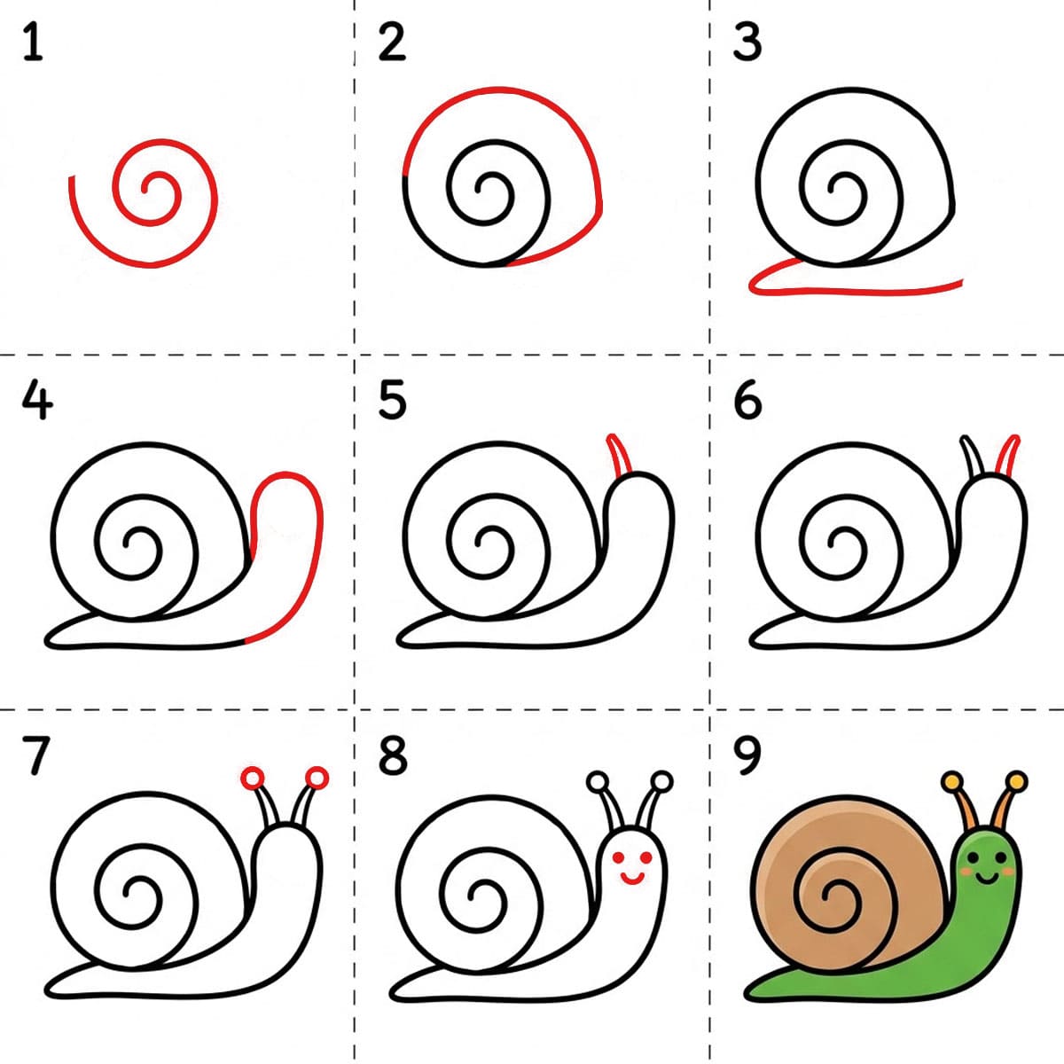 Escargot basique dessin