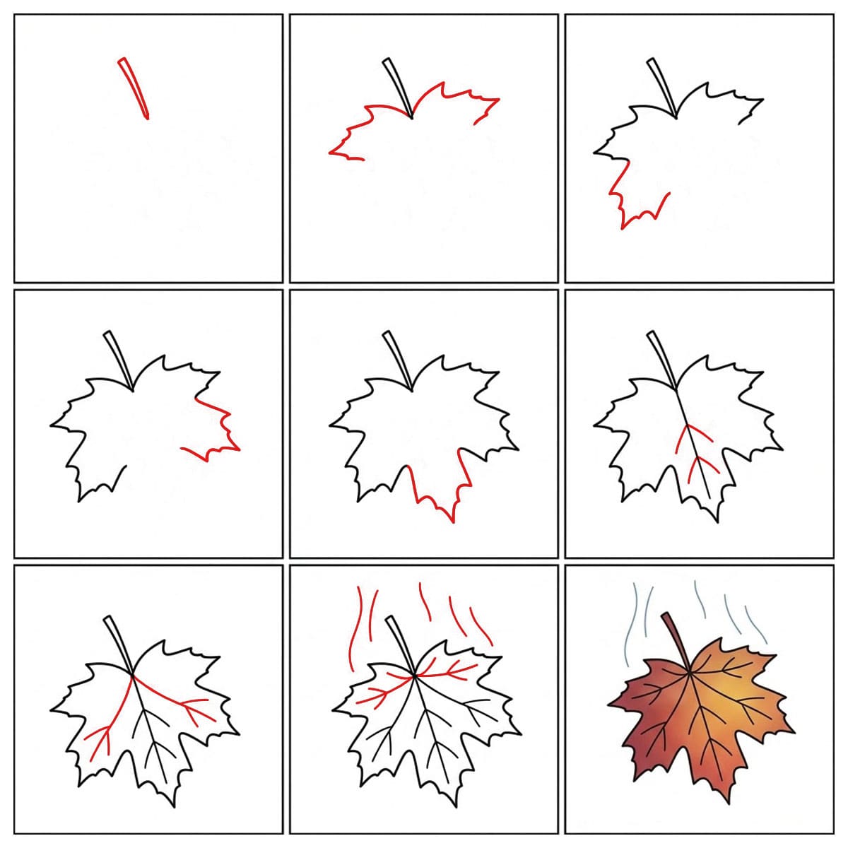 Feuille d'érable d'automne dessin
