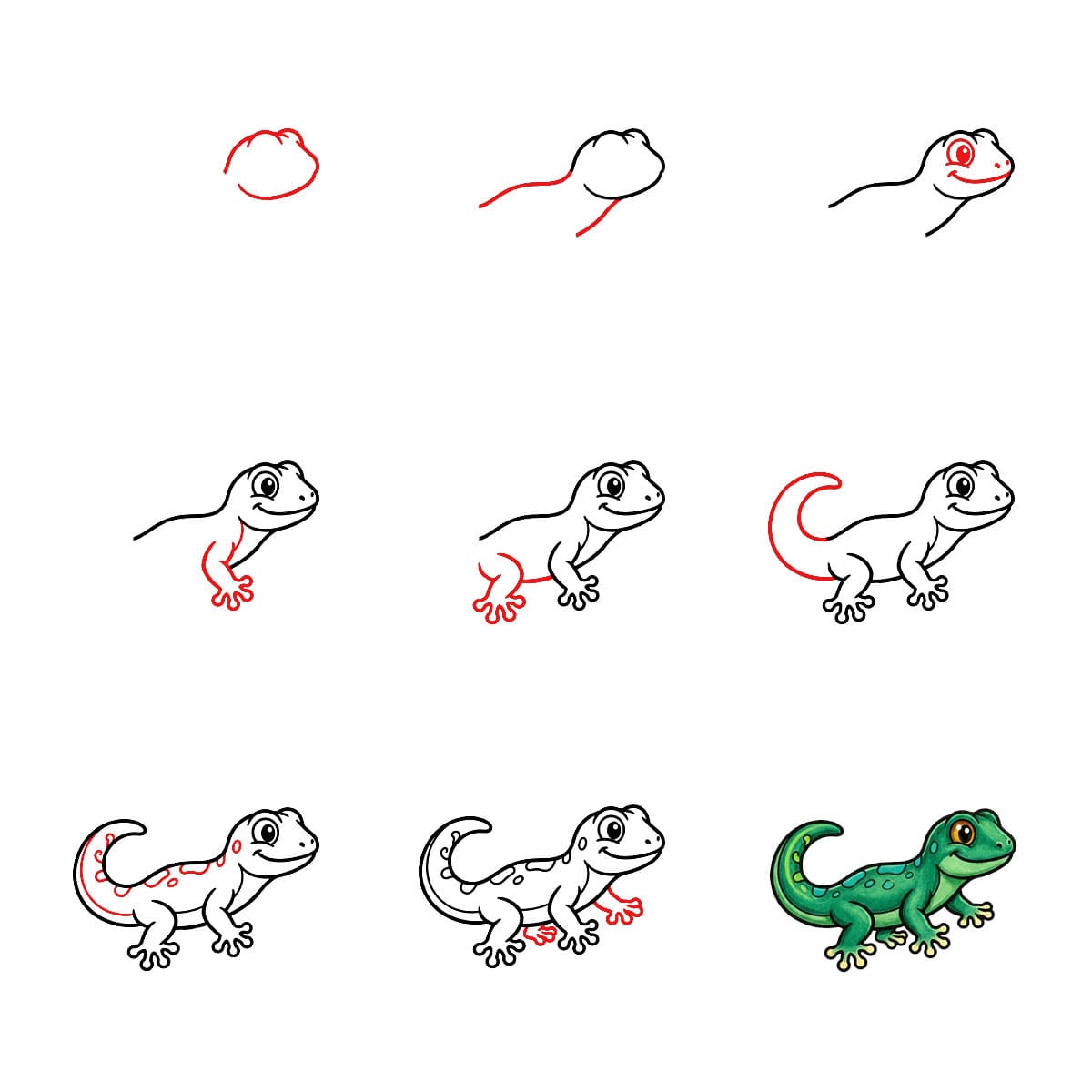 Gecko dressé dessin