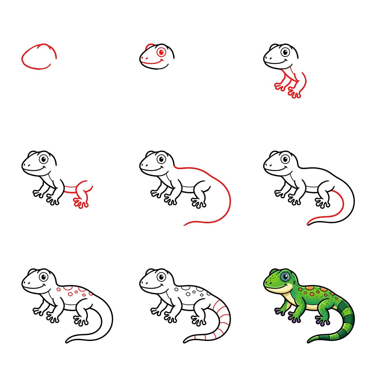 Gecko rayé dessin