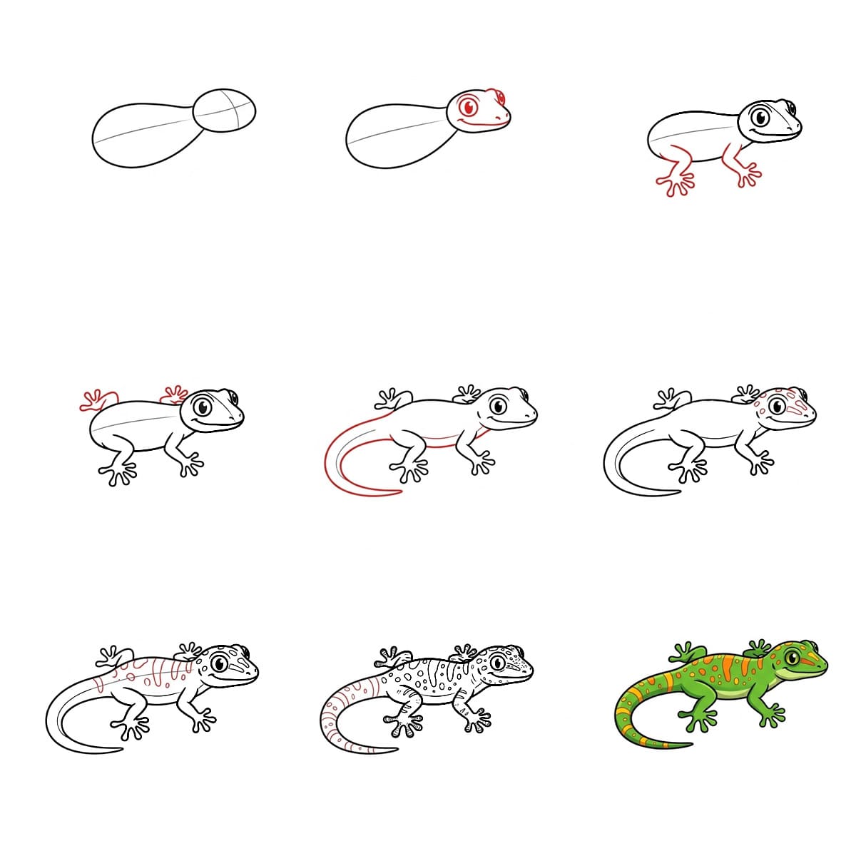 Gecko simple dessin