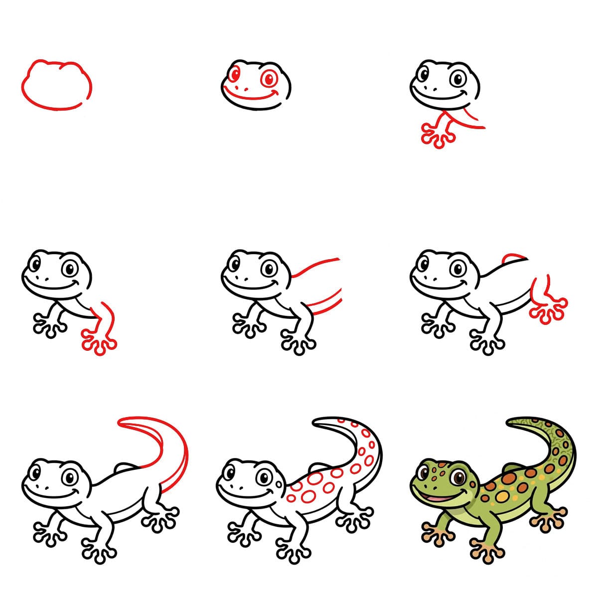 Gecko tacheté dessin