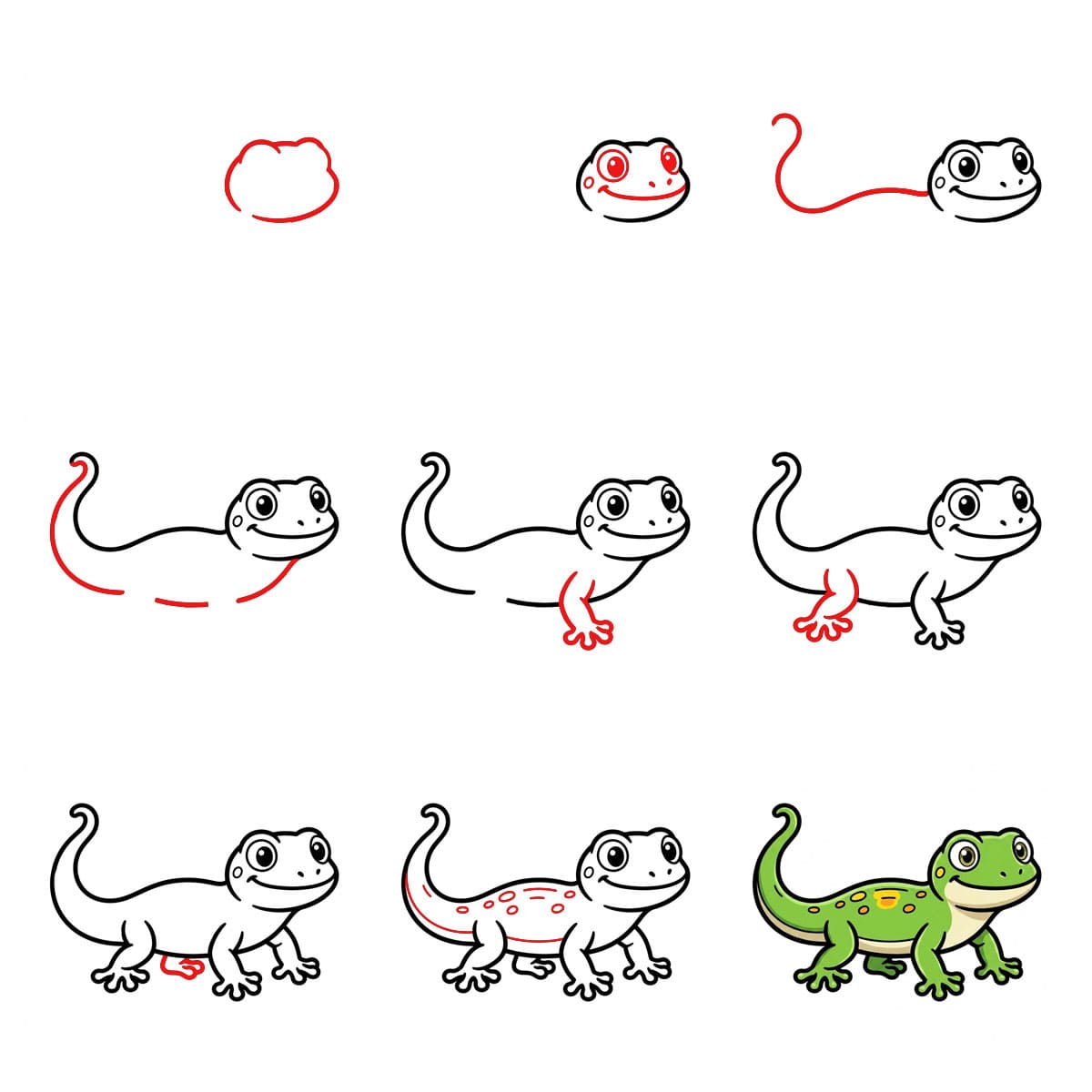 Gecko texturé dessin