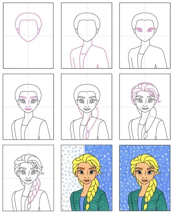 Comment dessiner Idée princesse Elsa 6
