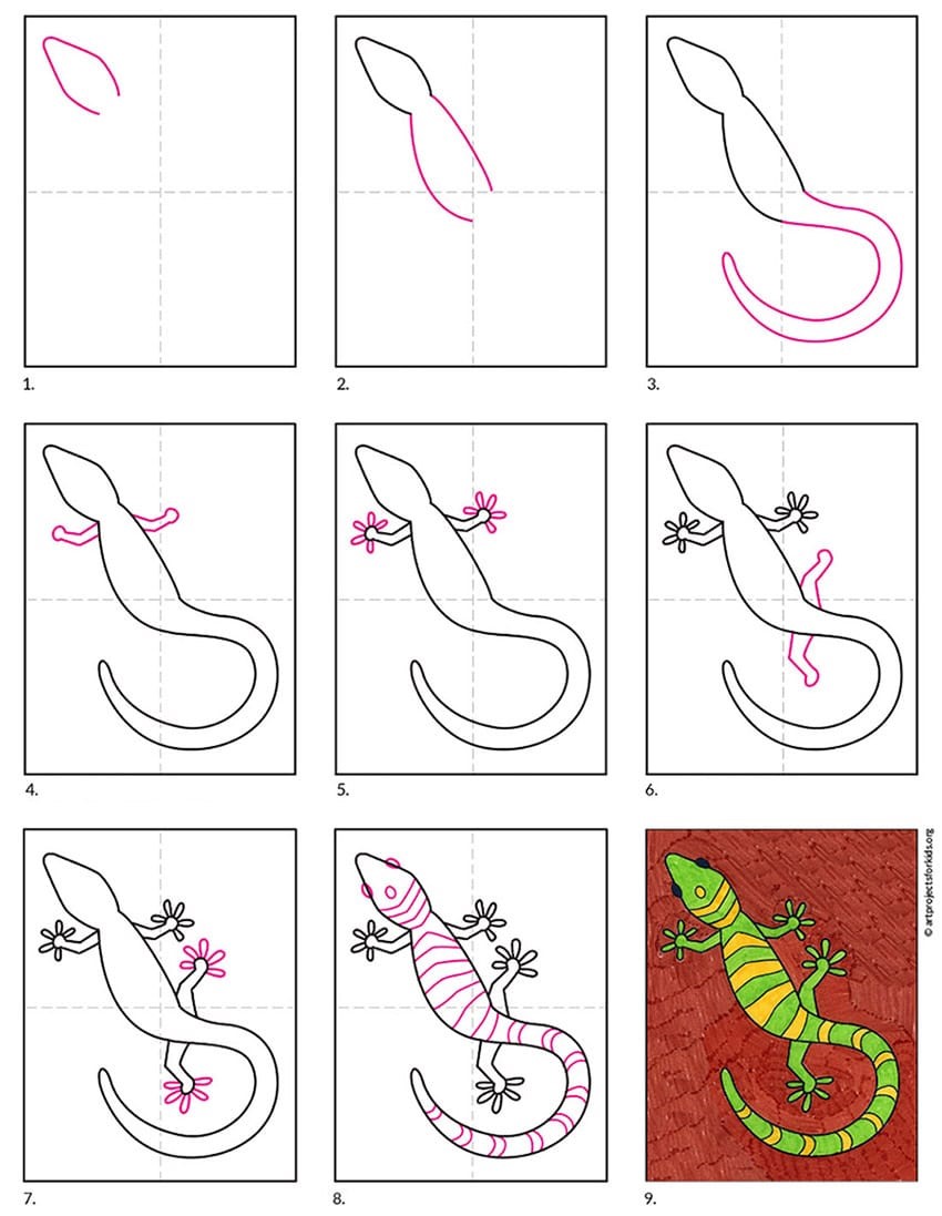 Idée de gecko 5 dessin